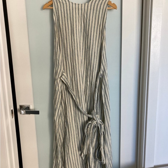 Doen Silk Noil Striped Market Wrap Dress xs striped - Picture 11 of 11